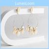 Chic And Stylish Summer Shell Earrings For Women Geometric Alloy Jewelry In Pink Yellow And White