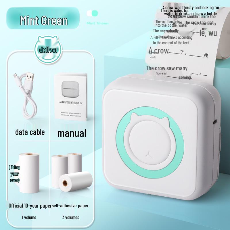 Ультра-четкий мини-портативный студенческий принтер: Умный термо-органайзер без чернил
