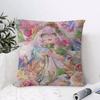 Genshin Impact Nahida Cushion Cover Eco Linen Pillow Case DoubleSided Print Breathable Durable Zipper Home Decor Gift