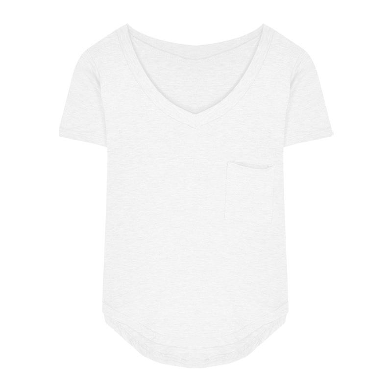 2025 Summer Women V-neck Solid T-Shirt Casual Loose Top Short Sleeve Tee Shirt
