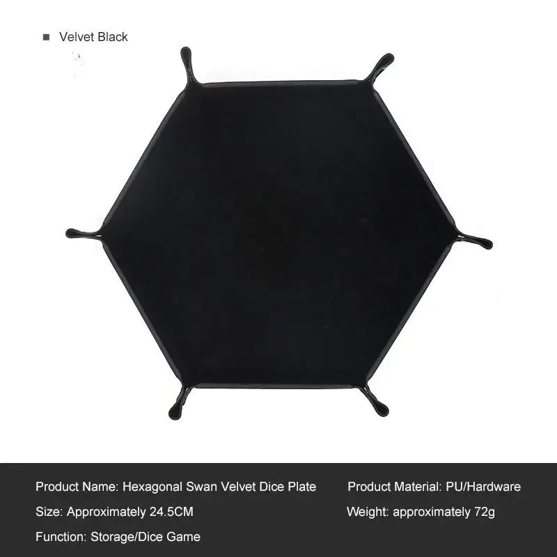 1pc Hexagonal Dice Tray and Miscellaneous Storage Box Board Game Dice Tray Accessories Leather Dice Tower Rolling Tray Set Tray