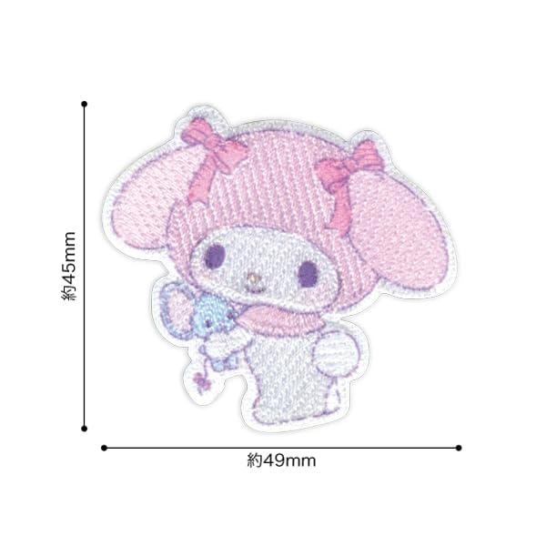 Первопроходцы Sanrio Плюшевая обнимашка Моя Мелоди 1 49 мм x 45 мм Наклейка и нашивка, штука, (ширина) (высота), (Оба термоклеящиеся), SCW601-SCW82
