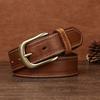 Belt Men's Genuine Leather First Layer Cowhide Copper Buckle Lazy New Trendy Versatile Men's Belt