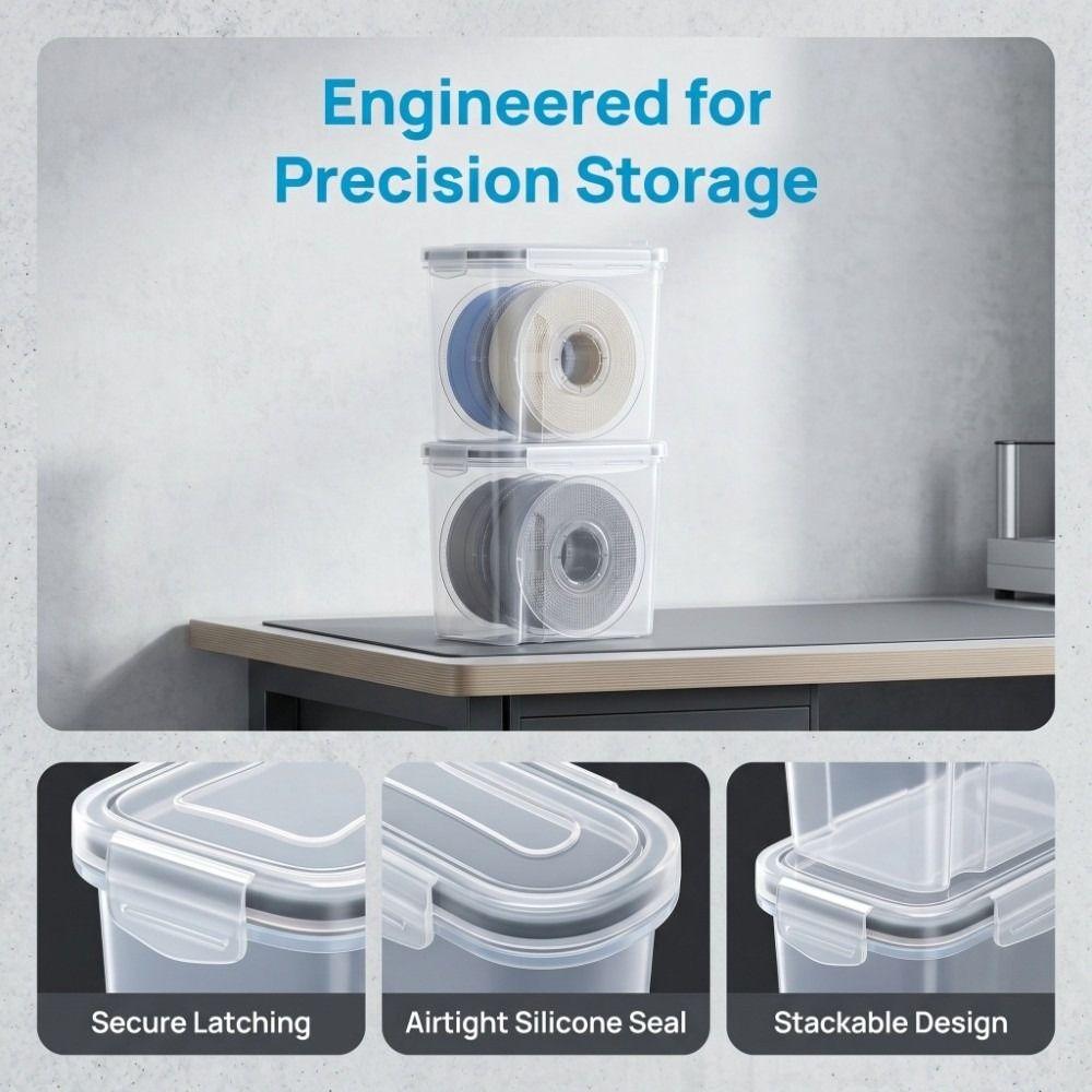 4Pcs Airtight 3D Printing Filament Container Dustproof Filament Storage Organizer Sealing