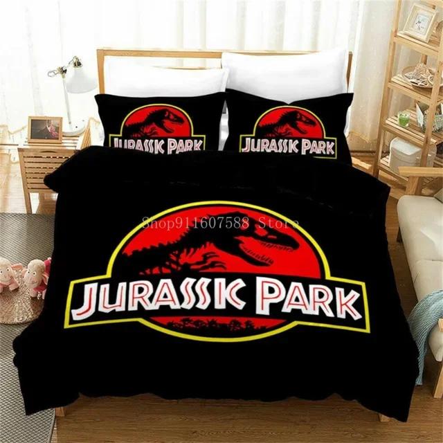 Red Jurassic Park Bedding Collection Cartoon Home Textiles For Kids Bed Collection Comforter Cover Bedroom Collection Queen Dinosaur Duvet Cover