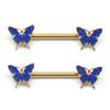 1 Pair Butterfly Nipple Barbell 14g Crystal Nipple Piercing Nipple Jewelry Heart Nipple Ring Bar Stainless Steel Body Piercing for Women