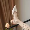 Французский дизайн sense нишевый высокий каблук сумка голова сандалии женские лето 2025 толстый каблук острый одинарные туфли нежная фея средний каблук