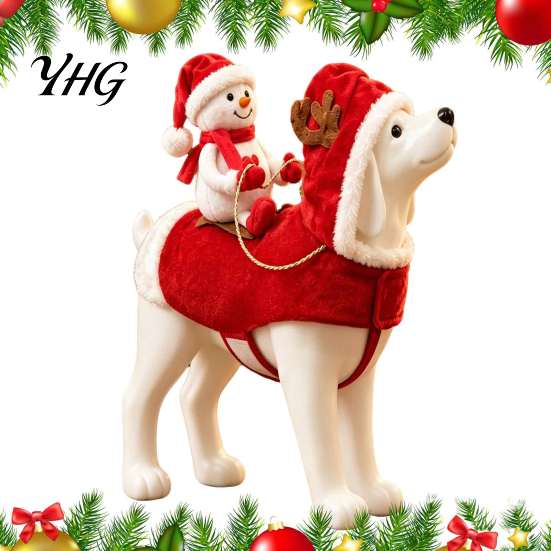 Funny Animal Cosplay Costume Santa Rider Dog Costume, Christmas Pet Outfit with Adjustable Closure, Festival for Small Medium Large Dogs Holiday