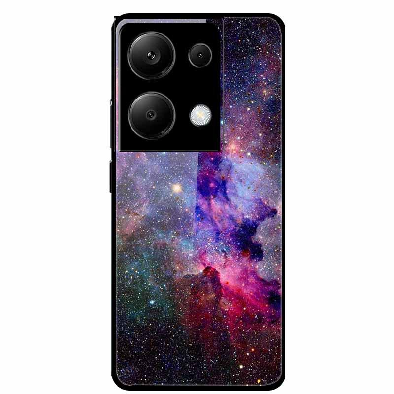 Чехол для Redmi NOTE 13 PRO 4G с закаленным стеклом и эстетичной цветной покраской