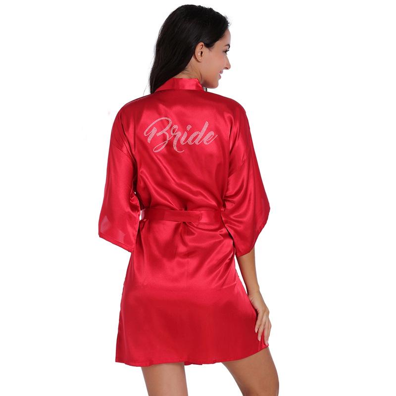 Летняя свадебная ночная рубашка-кардиган для невесты, тонкий рукав с пятью точками, однотонное утреннее платье