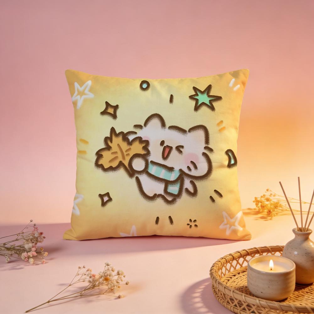 Angelic Cute Pet Group Cushion Cover Comfortable Durable Pillow Cover MultiScene for Home Office Car Sofa