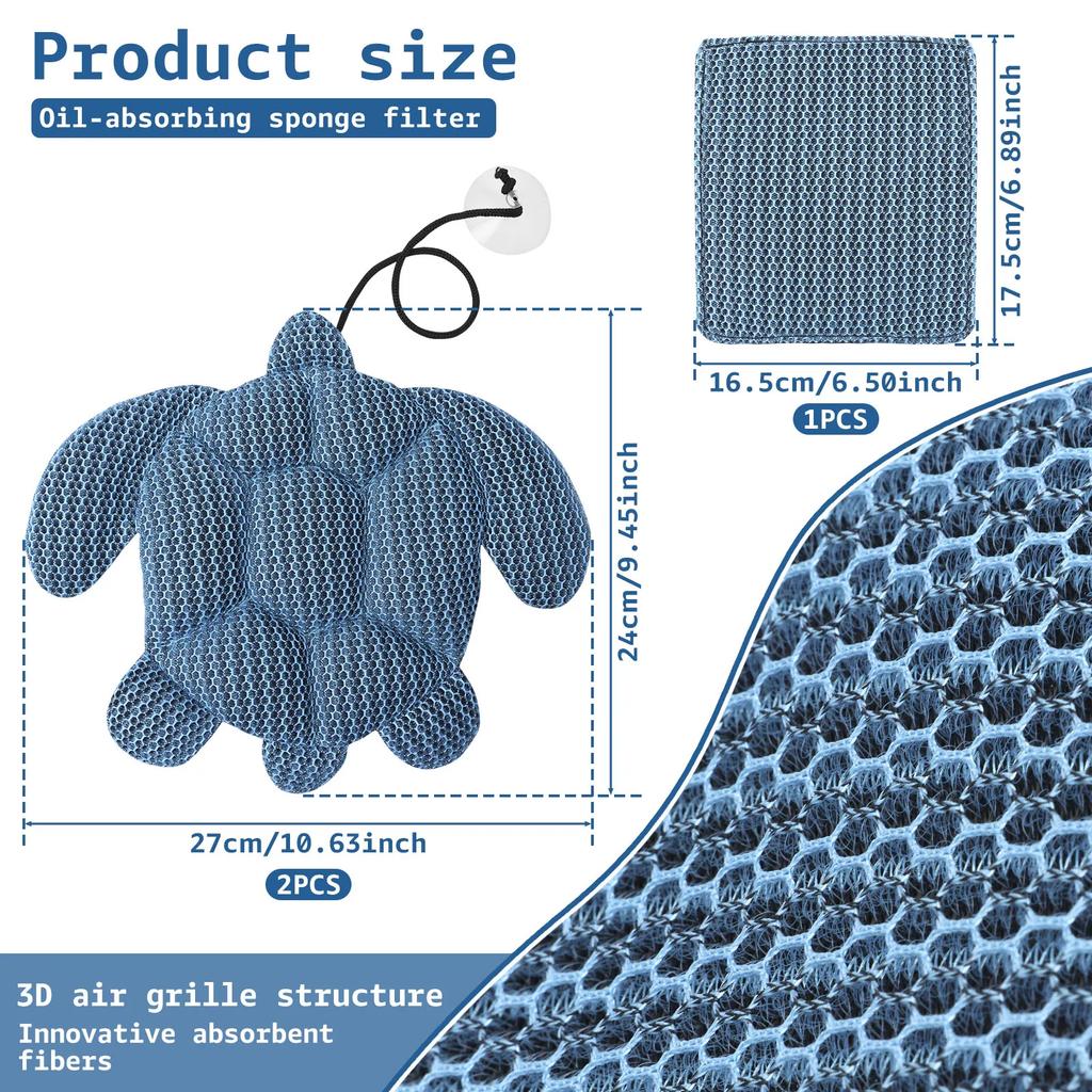 3Pcs Turtle Shape Tub Scum Absorber Versatile Reusable and Washable Hot Tub Sponge for Swimming Pool and Spa Keeping Water Clean