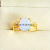 Opal Oval Cut With 925 Sterling Silver Gold Plated Ring For Men's #B359 JL375682059770