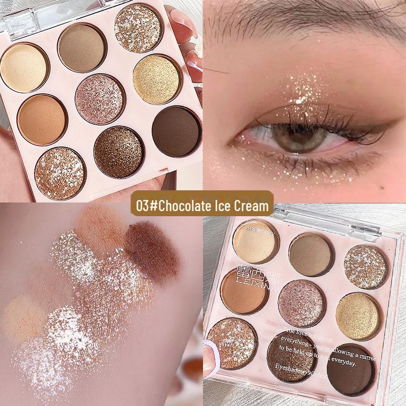 Палитра теней для век Laceina Ice Cream: Девять цветов с низкой насыщенностью — корейский стиль для нежного, чистого образа