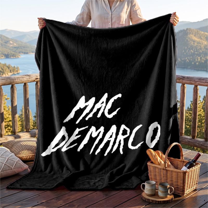 Warm Flannel Blanket Mac Demarco Vinyl Pattern, Lightweight Comfortable Throw Blanket for Bed Sofa Use