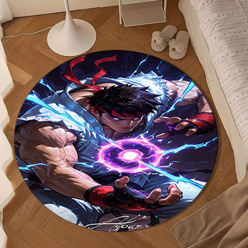 Game Fighter In Action Round mat Home Decor, Chair rug For livingroom,Bedroom, doormat home decor Birthday Gift Christmas Gifts