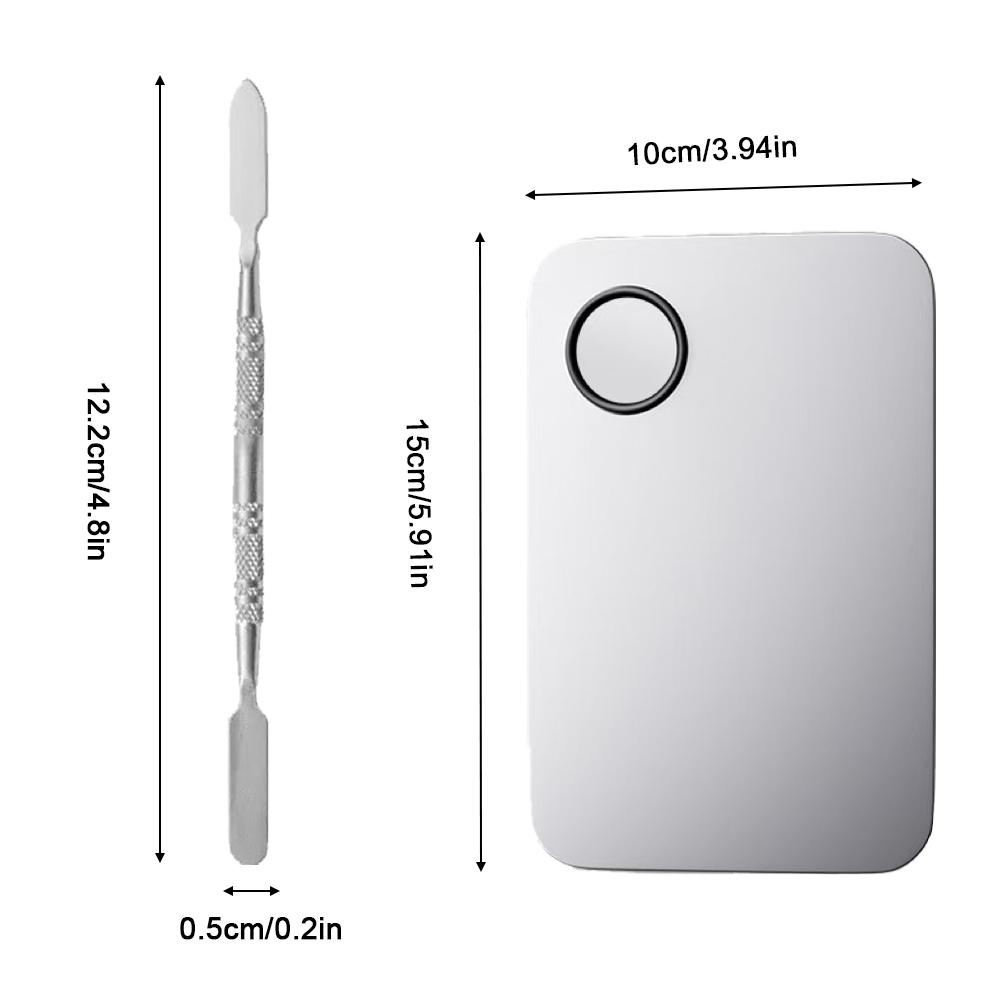 Палитра для смешивания макияжа из нержавеющей стали, шпатель для тональной основы, поднос для смешивания макияжа, палитра для нейл-арта, инструменты для красоты