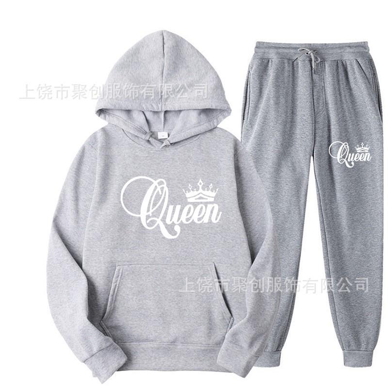 Mens Womens Hooded Sweatshirt Jogger Pants Set Casual Streetwear Outfit Sporty Loose Fit