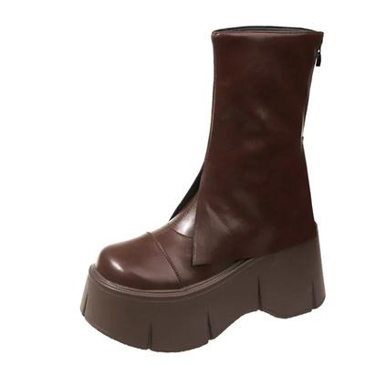 Мода осень мотоцикл женские ботильоны уличные готические платформы рок массивные каблуки панк дизайнерская обувь рыцарь короткие сапоги женщина зима