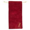 Violin Print Drawstring Pouch, Small Item Holder, Thick Velour, Wine Red, 24.5cm X 13cm