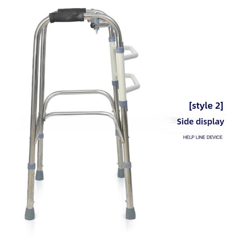 Stainless Steel Portable Walker Foldable Elderly Walking Aid Fracture Rehabilitation Auxiliary Equipment