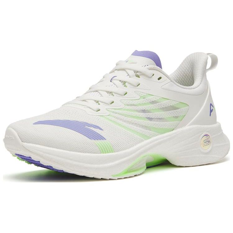 Anta Mach 3.0 Professional Racing Shock Absorbing Wear Resistance Lightweight Low Top Running Shoes Women sneakers White Purple Green 122325583-2
