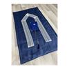 3 Piece French Guipure Embroidered Velvet Dowry Bridal Set Prayer Rug