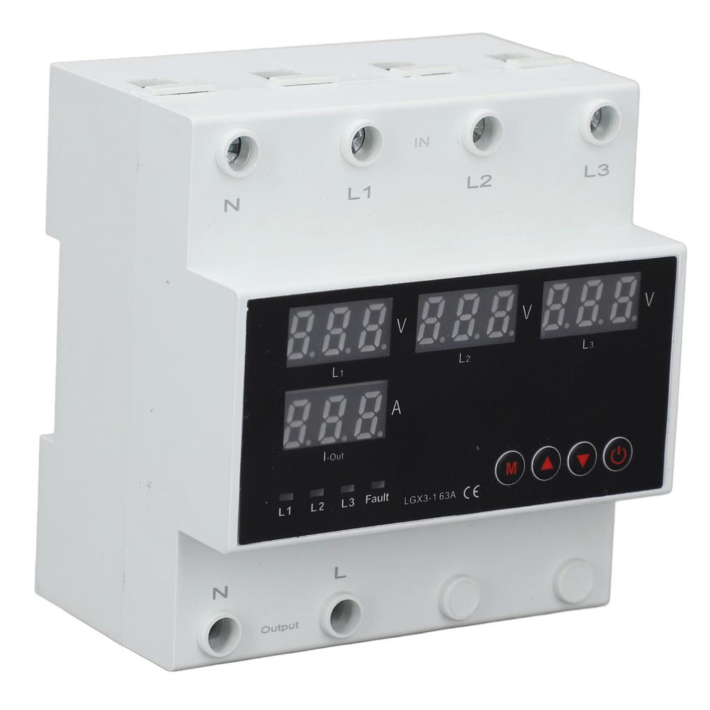 Автоматический переключатель ATS 63A 3PH LED дисплей Регулируемый защитник напряжения для генератора