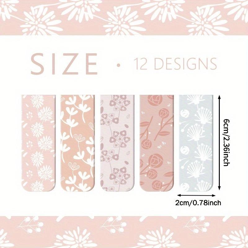 12 шт. Стильные магнитные закладки с различными узорами Магнитные закладки для чтения Маркер для страниц