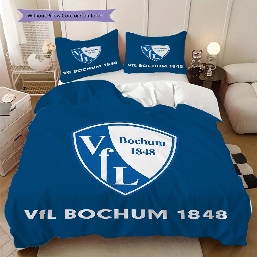 VfL Bochum 1848 Узор Комплект постельного белья Одеяло Покрывало Наволочка Домашний Декор Подарок на День Рождения (1 пододеяльник + 2 наволочки, без наполнителя)