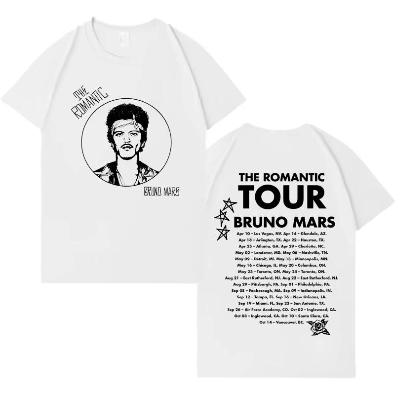 2026 Rapper Bruno Mars Trendy Graphics Tshirts Mens Women Casual High Quality Crewneck Comfort Y2K Short Sleeve Aesthetic Tops