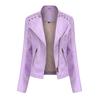 VAYLA Women Fashion Lace-up Leather Jacket Slim Fit Spring Autumn Motorcycle Jacket Zipper Jacket