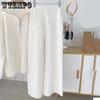 Knitted Wide-leg Pants Sweaters Women's Tracksuit Fall Winter Casual Solid White Long Sleeve Jumpers Female 2 Pieces Set