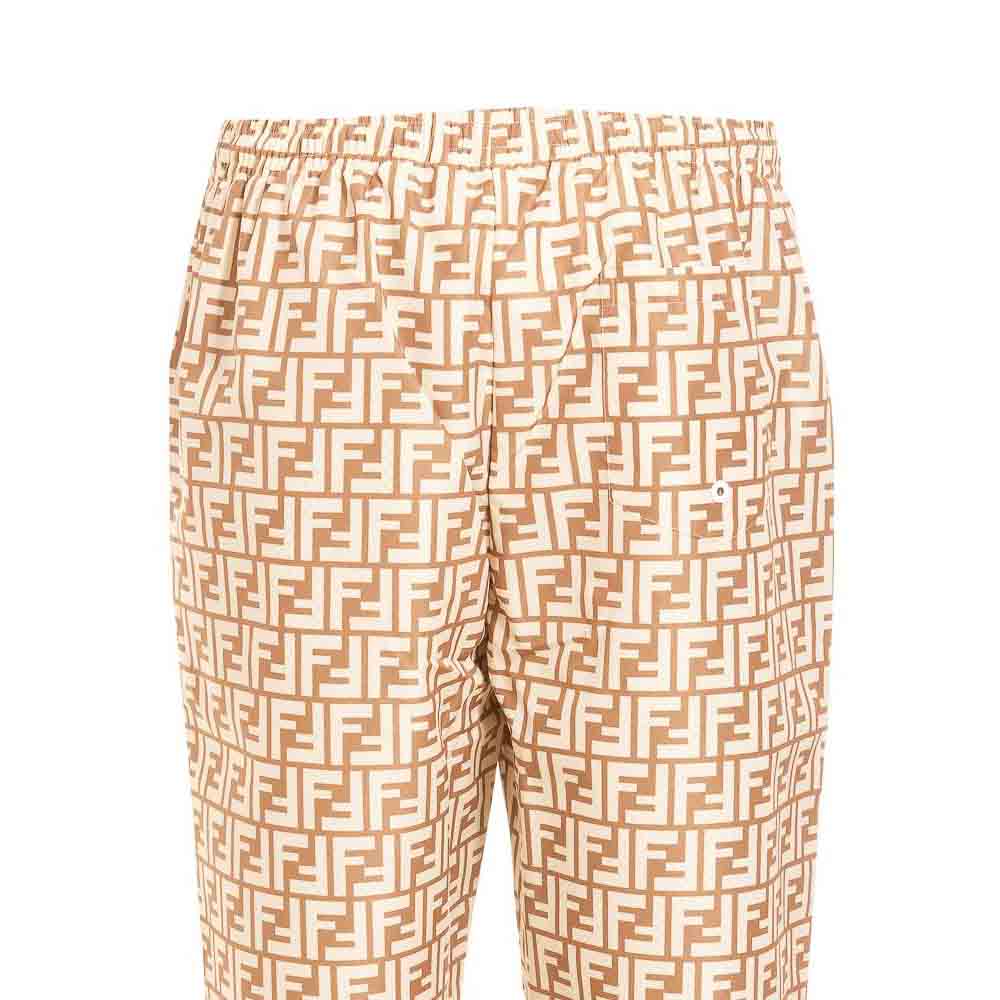 FENDI Casual Pants Men's Brown Moderate Straight Fit Pants FAB527A797F1200