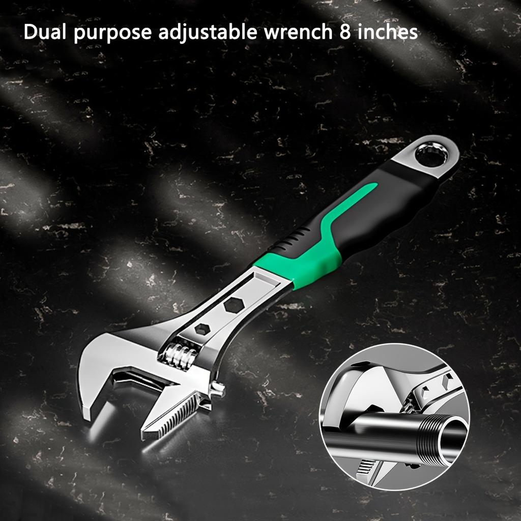 8 Inch 10 Inch 12 Inch Adjustable Wrench, Drop Forged Cr-V Steel, Small Spanner Wrenches Set,Crescent Grip for Greater Leverage