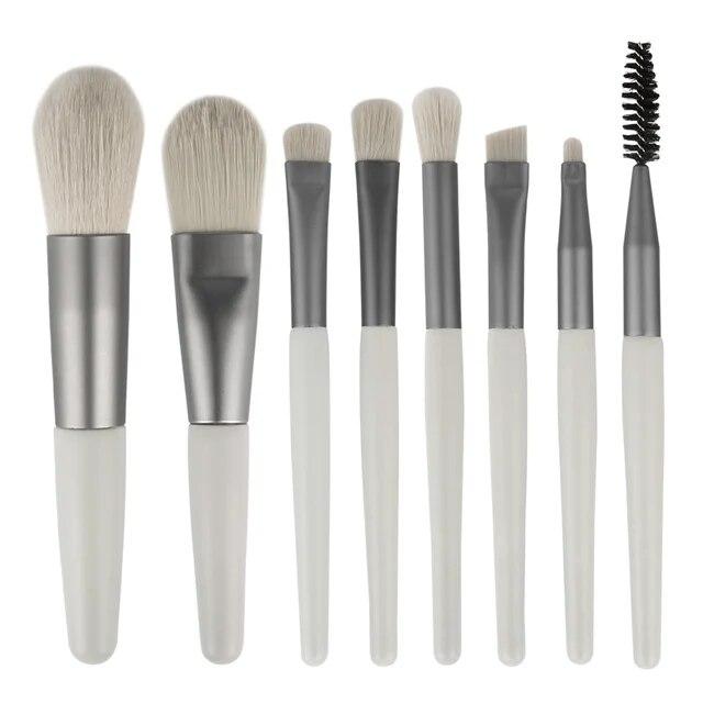 Makeup Brush Set 8-Piece Mini Travel Soft Makeup Brush Set Portable Eyeshadow Brush Foundation Eyelashes Concealer Blush