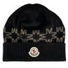 Excellent MONCLER Knit cap BERRETTO Logo patch black cotton Women Used