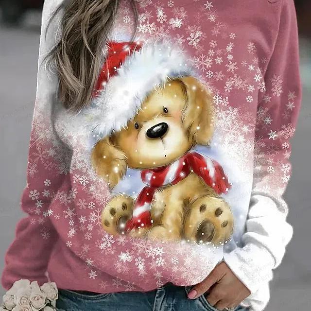 Women's T-shirt Dog 3d Print Sweatshirt T-shirt Women Fashion Crewneck Hoodie Kawaii Animal Sweats Women Tracksuit Girl Coats Sudaderas