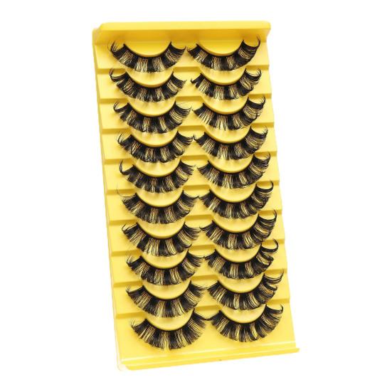 Eyelashes 3D Effect Realistic Curled Russian Volume Eyelashes Makeup Prop Daily Life