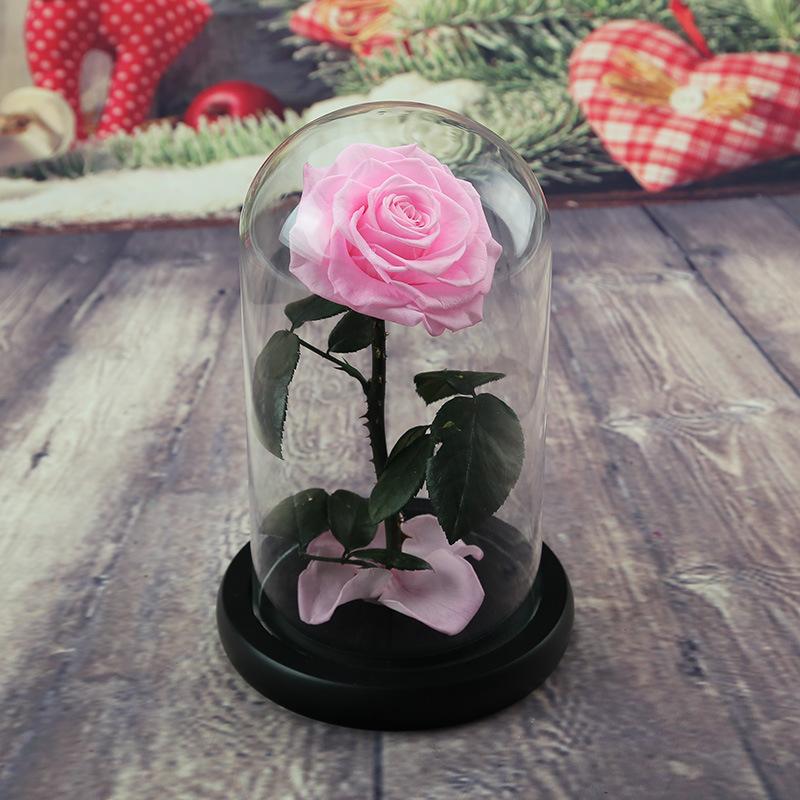 Eternal Flower Rose Finished Glass Cover Gift Box Little Prince Mother's Day Gift Eternal Flower