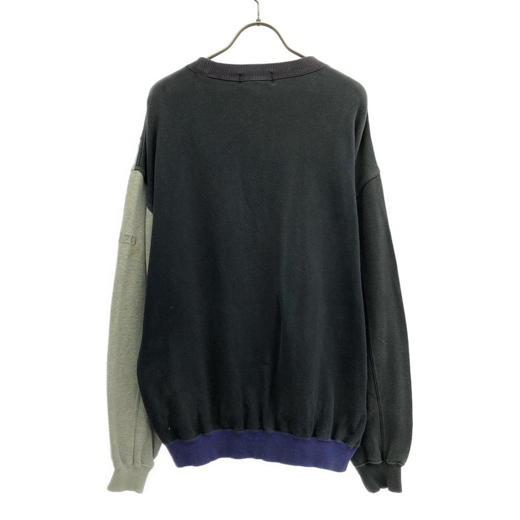 KENZO GOLF 90s Made In Japan Old Logo Embroidery Long Sleeve Openwork Knitting Sweat Men's Used
