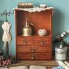 Storage Cabinet Vintage Tabletop Organizer,Rustic Decorative Multipurpose with Drawer Desktop