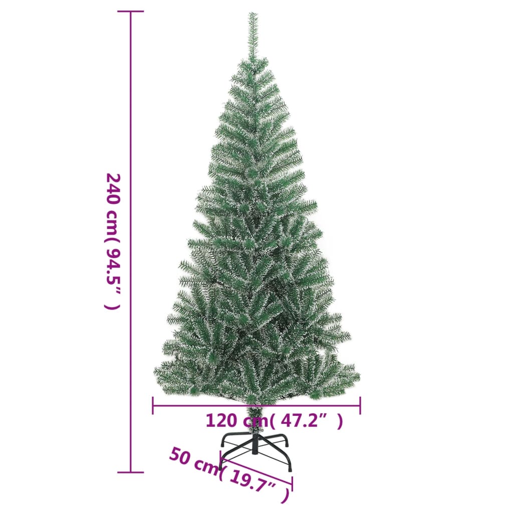Artificial Snow Dusted Christmas Tree Green 240 cm