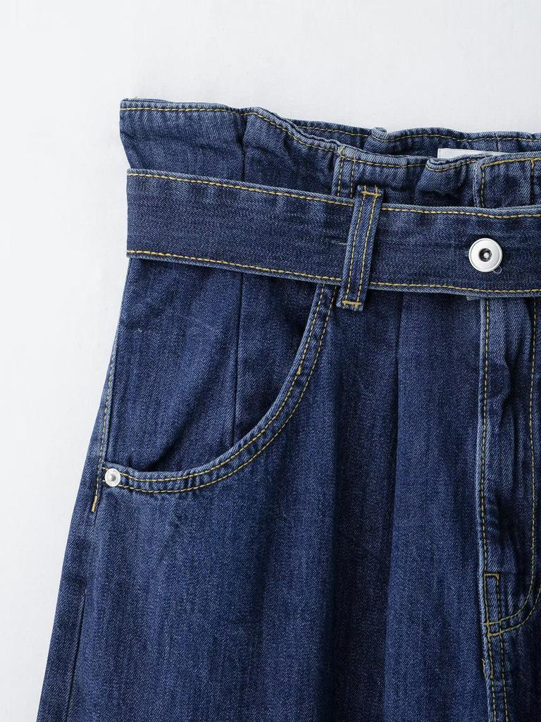 Женская мода весна 2025: Джинсовая рубашка европейского и американского стиля с длинными брюками