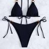 European & American Women's Sexy Lace-Up Bikini - Hot-Selling Two-Piece Swimwear for Beach Vacation