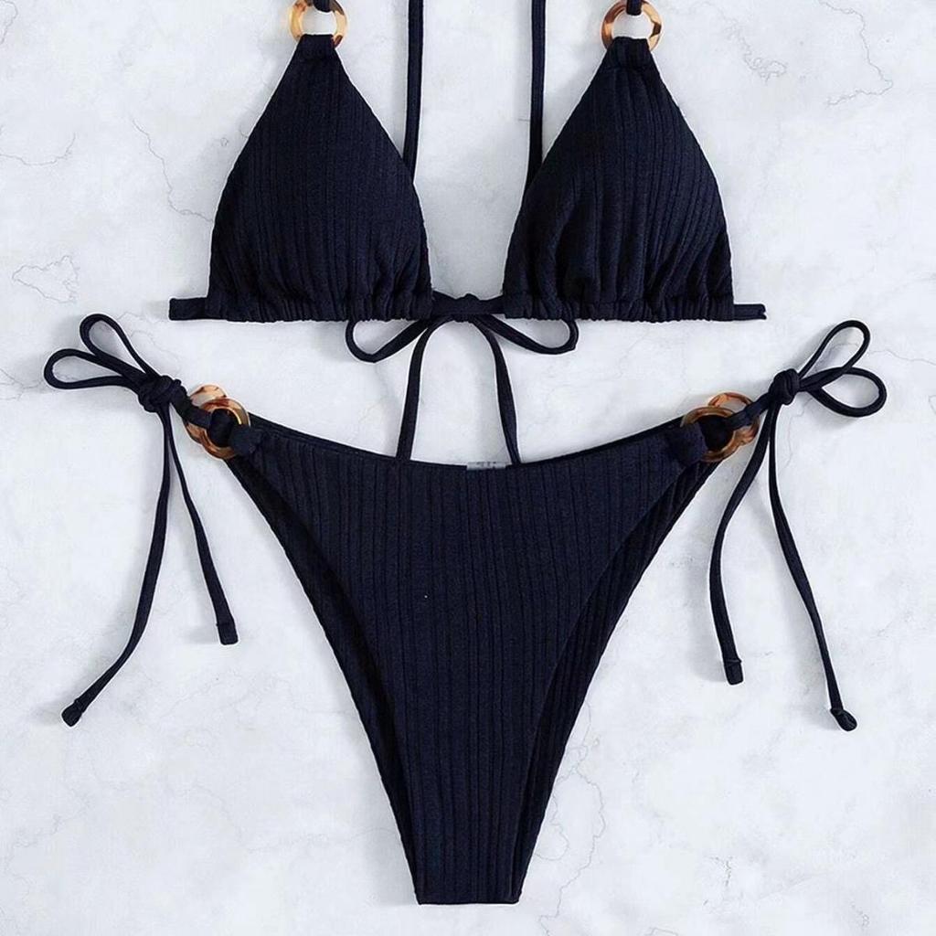 European & American Women's Sexy Lace-Up Bikini - Hot-Selling Two-Piece Swimwear for Beach Vacation