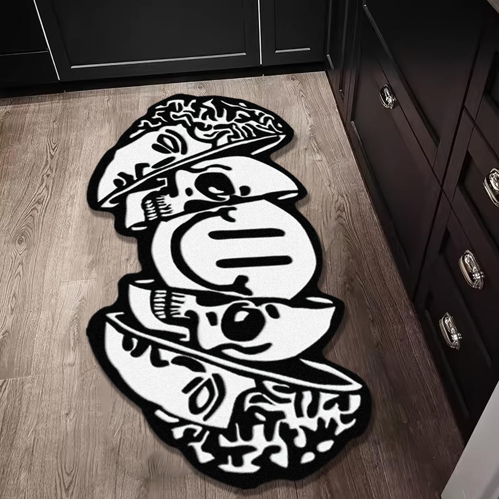 Creative Skull-Shaped Floor Mat Is Non-Slip And Dirt-Proof. Home Decoration Carpet In Living Rooms, Bedrooms, Entrance