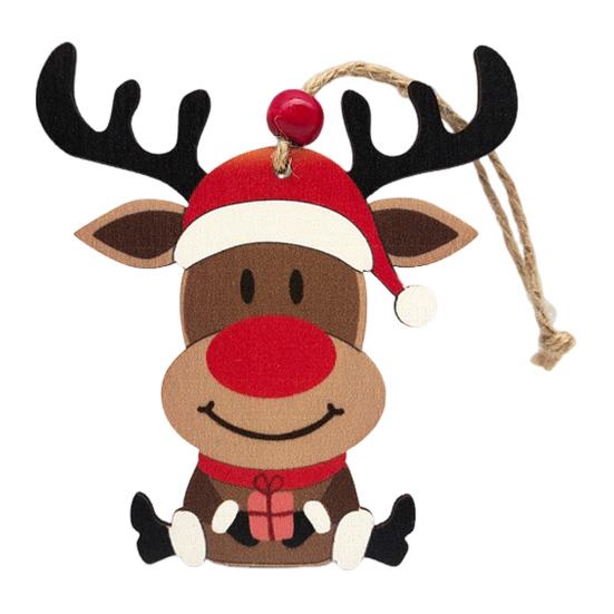 Christmas Wooden Ornaments Vintage Snowman Reindeer Santa Gingerbread Man Christmas Tree Hanging Decoration for Winter Home Decor