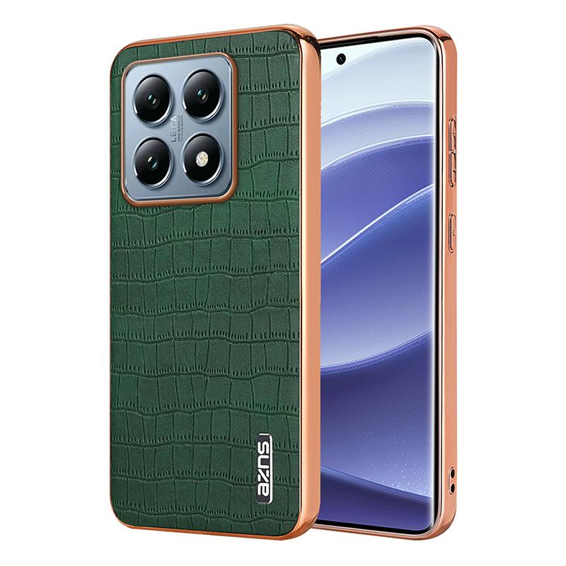 Чехол из искусственной кожи с крокодиловым узором для Xiaomi Mi 14T Pro 14T, противоударный, с мягким покрытием, с рамкой-бампером, с 3D-текстурой