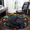 1pc Raven StainedGlass Office Round Area Rug, Under Office Chairs Bedroom Living Room Home Decor, Room Deco, Available in Various Sizes